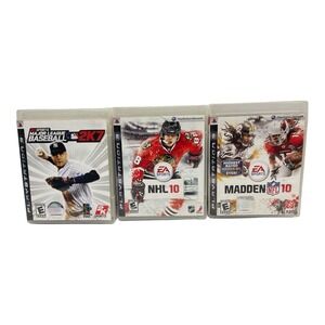 PS3 Game Pack Madden 10, NHL 10,MLB 2K7 Rated E